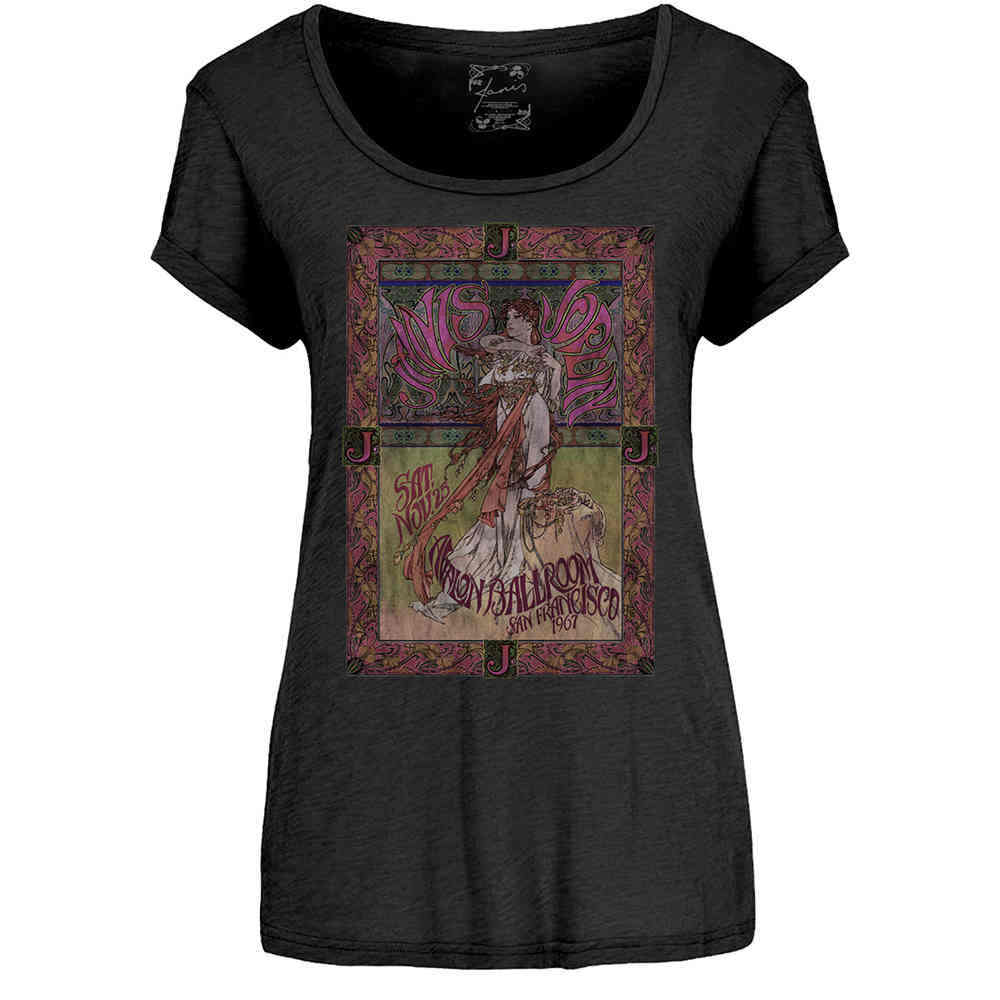 Janis Joplin - Avalon Ballroom '67 Ladies Tshirt - Black
